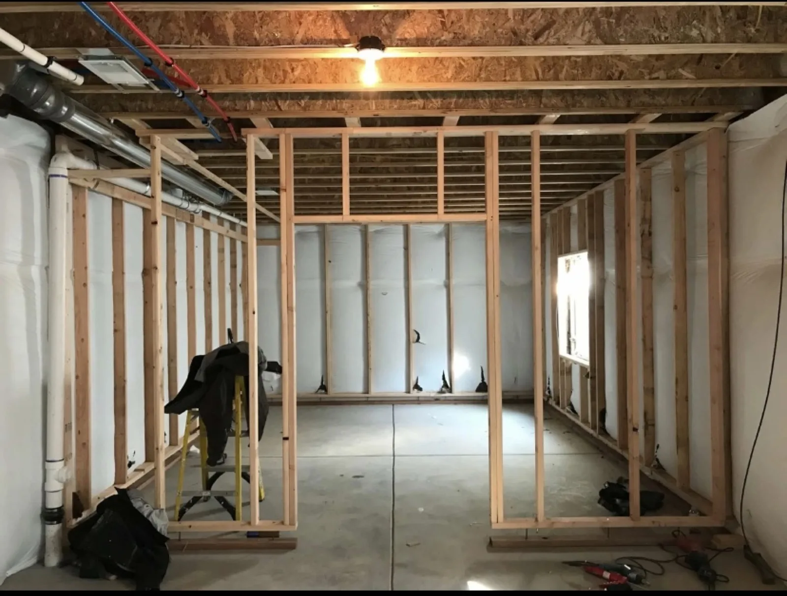 Home addition framing under construction on a Westminster CO residential property